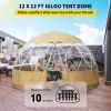VEVOR 12FT Garden Dome Bubble Tent, Upgraded Geodesic Dome Greenhouse with Transparent TPU Cover and Oxford Fabric