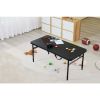 40"L x 20"W Plastic Adjustable Height Fold-in-Half Folding Table, Rich Black