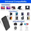 10000mAh Power Bank Portable Charger with US Plug 2 Built-in Cables External Battery Pack with 4 Ouputs 3 Inputs Fit For IOS Phone 14 Android And More